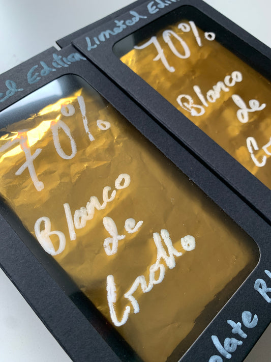 Limited Edition - made from rare blanco de criollo beans. 70% Dark Chocolate